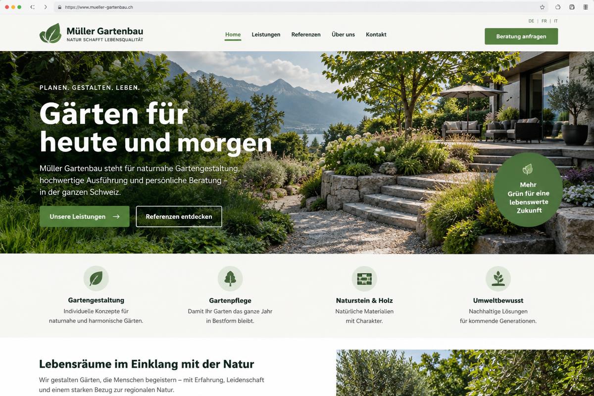 Beispielwebsite Müller Gartenbau