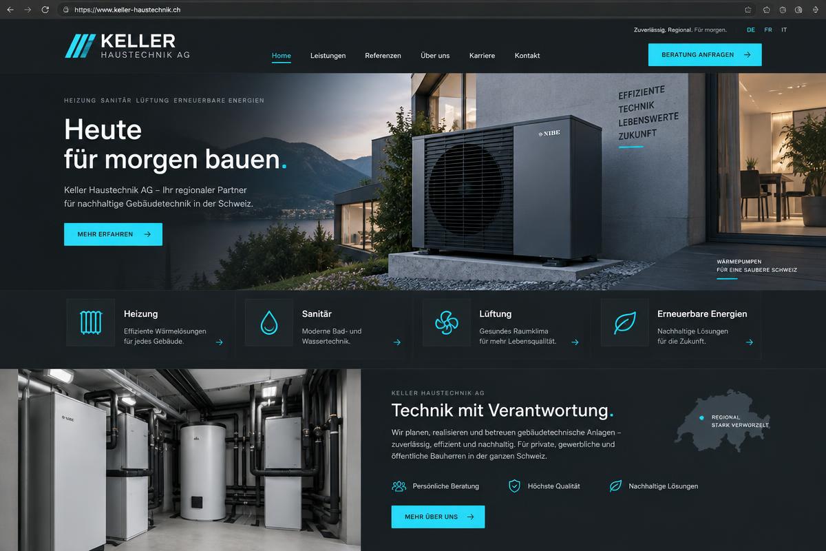 Beispielwebsite Keller Haustechnik AG